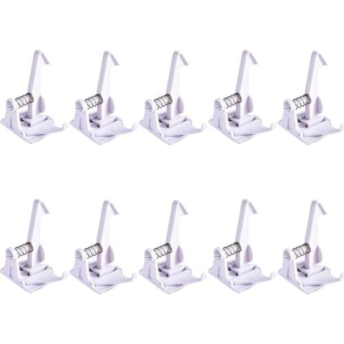 10x Children Baby Safety Cabinet Spring Locks Drawer Hidden Latch White