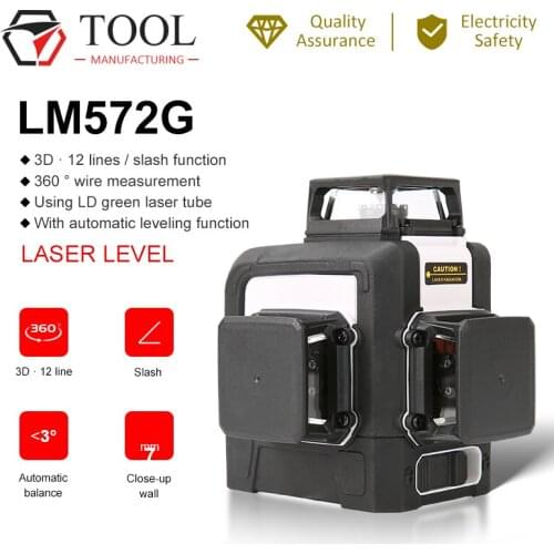 UNI-T 8 Lines 12 Lines 3D Laser Level 360 Degre Horizontal Vertical Cross Powerful Green Laser Beam LM572 LM573G LM573LD LM580G