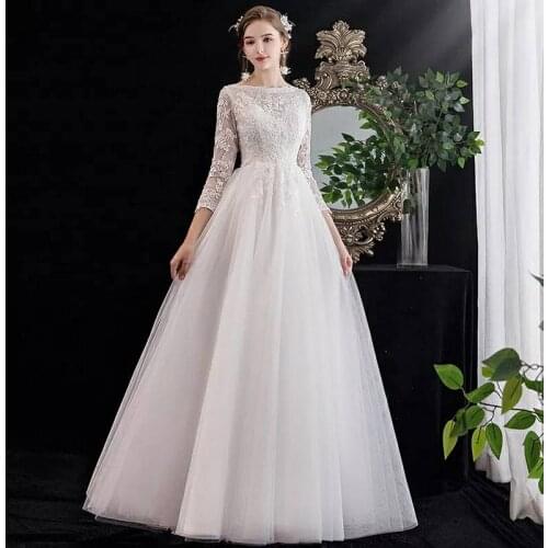 AIJINGYU 2021 ivory Customized new hot selling cheap ball gown lace up back formal bride dresses wedding dress WK520