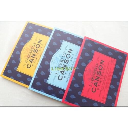 Canson L'Aquarelle Heritage Watercolour Paper,Pasted Block 4 Sides, 300gms (Smooth, Medium, Rough),100% cotton fibre