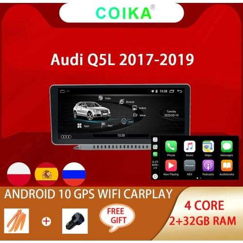 Car Stereo Muiltmedia Player GPS NAVI Mirror Link For Audi Q5L 2017-2020 Google BT WIFI Radio 2+32GB RAM IPS Touch Screen