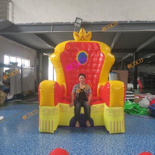Free shipment to door,pvc high quality inflatable king/queen chair inflatable throne chair inflatable birthday chair for party