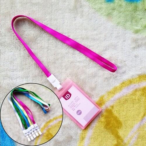 5 color 54*85mm Portable String Porte Carte Credit PU Card Case Holder Fashion ID Bus Identity Badge with Lanyard 1Pc