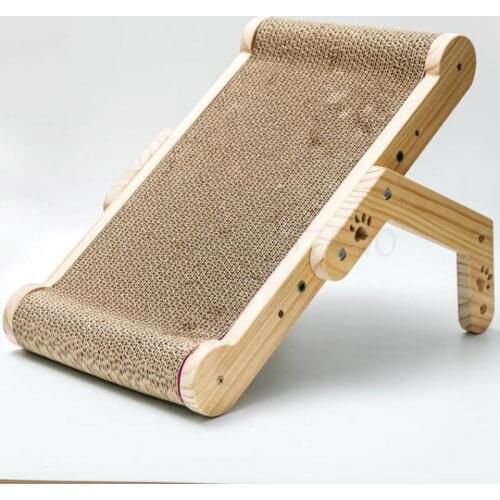 Solid wood cat scratch board claw grinder corrugated cardboard nest standing horizontal dual-use cat cat claw board cat toy