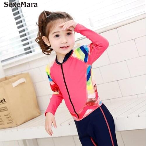 Swimwear one piece kids girl swim wear bathing suit Quality beach clothes long sleeve swimsuit for girls kids 2019