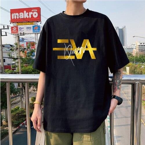 Popular Style Couple High Quality Tees EVA Queen Printed O-neck T-shirts Summer Clothing Oversize Comfortable Unsiex Streetwears