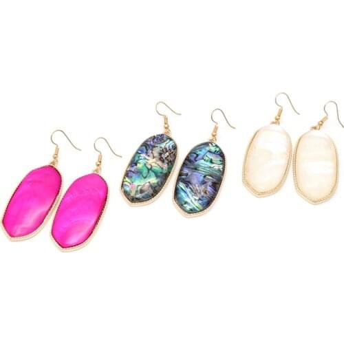 Geometric Fashion Hot Pink White Mixed Color Sweet Earring