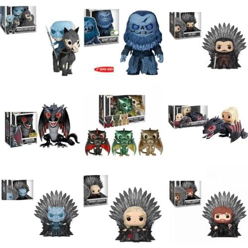 Game of Thrones Daenerys Drogon Rhaegal Viserion Night King Giant Wight Mounted White Walker Iron Throne Figures Model Toys