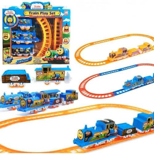 Cool Children Boy Electric DIY Train track Puzzle Assembled Track train toy railway track play set cars For Christmas Gift