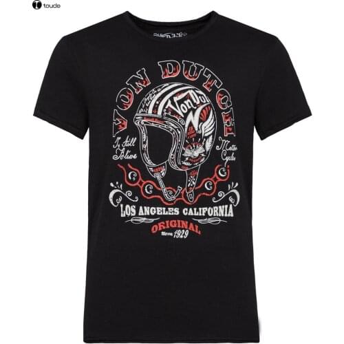 2019 Summer Style High Quality Tops Tee Shirt for Man Von Van Dutch T-Shirt Retro Biker Rockabilly Rocker To-Neck Tee