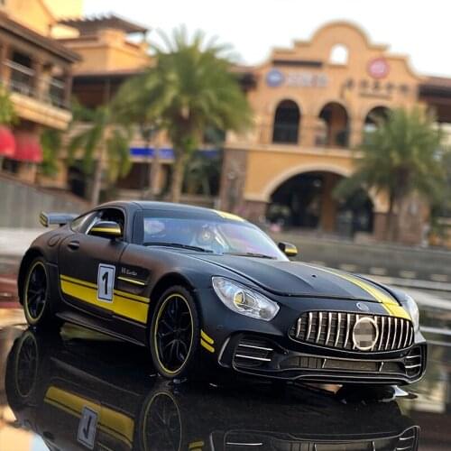 1:24 AMG GTR Supercar Alloy Car Model Diecasts & Toy Vehicles Collect Sound and light Car Model Toy Boy Birthday gifts