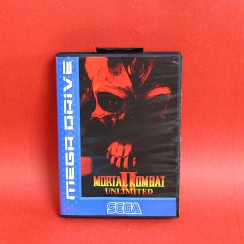 Mortal Kombat II Unlimited 16 bit MD card with Retail box for Sega MegaDrive Video Game console system