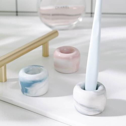 Marbling Donut Toothbrush Holder Creative Ceramic Base Frame for Couple ToothBrush Shelf Storage Rack Bathroom Toiletries