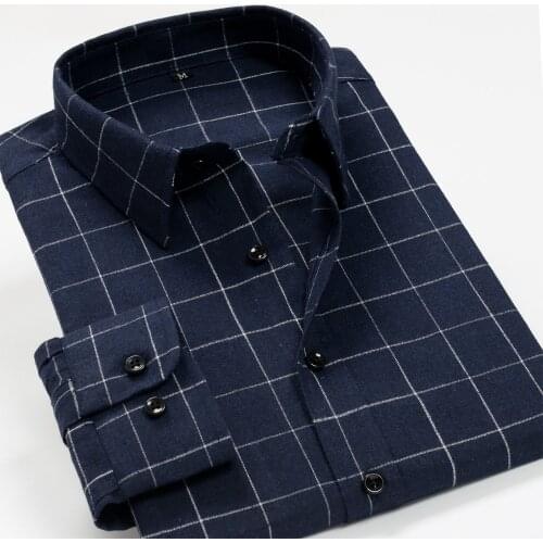Plus Size 8XL 9XL 10XL Men Spring and Autumn Plaid Long Sleeve Shirt 2021 New Men 's Business Casual Loose Fat Button Up Shirt