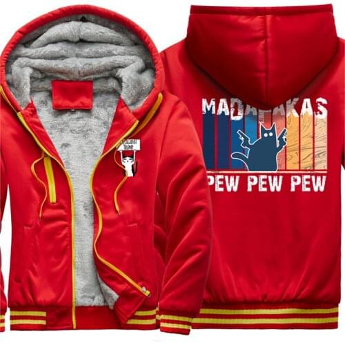 Pew Madafaka Cat Mens Raglan Thicken Jackets Long Sleeve Pocket Hooded Harajuku Casual Tracksuits Hipster Zipper sudadera hombre