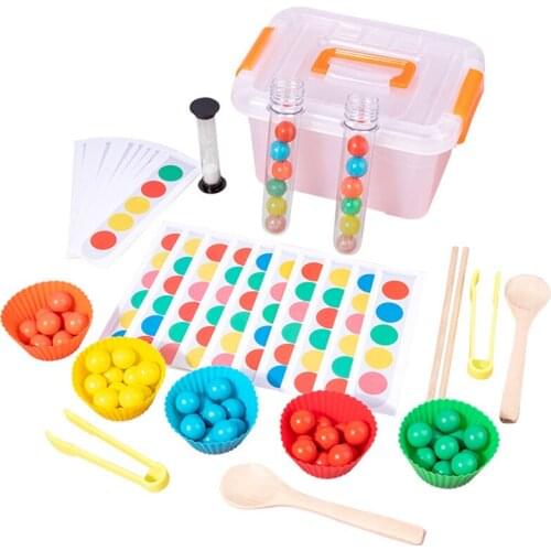 Montessori Set Clip Beads Test Tube Toys Kids Early Education Color Sorting Fine Motor Training Logical Thinking Matching Games