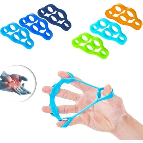 6 Colors Hand Grip Silicone Finger Expander Exercise Finger Wrist Strength Trainer Portable Exerciser Multi-resistance