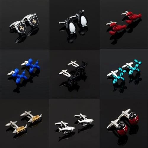 Luxury Fashion Fashion Animal Cufflink Cuff Link cufflinks for mens Brand dog horse cuff buttons cuff links High Quality Jewelry