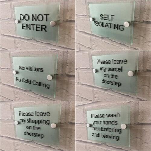 DIY House Number SELF ISOLATING DOOR SIGN DO NOT ENTER LEAVE PARCEL ON DOORSTEP SIGNS NO VISITORS