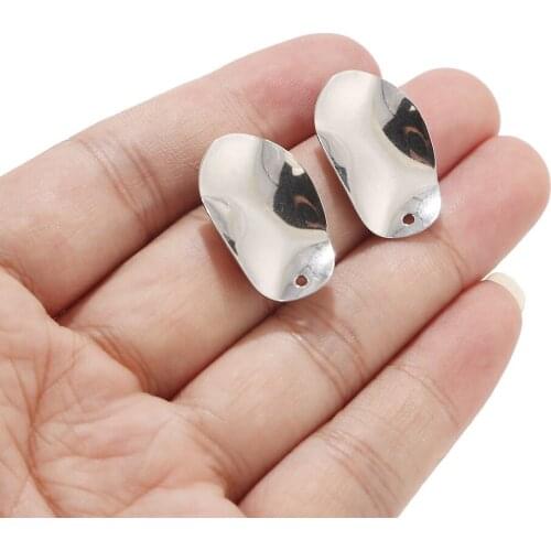 Fashion Earrings Posts Flat Round Earring with Loop stainless steel Stud Earring Findings for DIY Earring Making Supplies