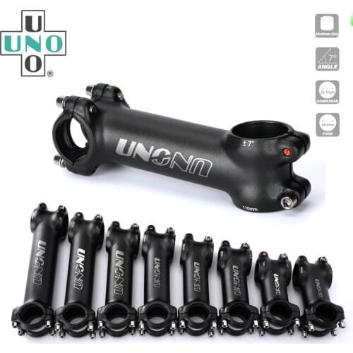 UNO MTB Bike Stem 7 Degree Road Bicycle Handlebar Riser 25.4mm Bar Clamp 60/70/80/90/100/110/120/130mm