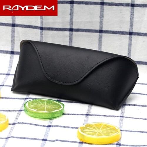 2018 New Hot sale Sunglasses Men Leather bags Black PU Cortex Unisex Sun Glasses Women Portable box Male Female Eyeglass Case