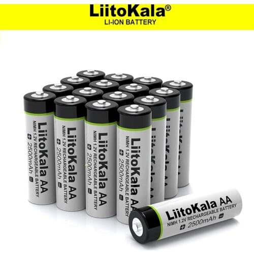 Liitokala 1.2V AA 2500mAh Ni-MH Rechargeable battery aa for Temperature gun remote control mouse toy batteries