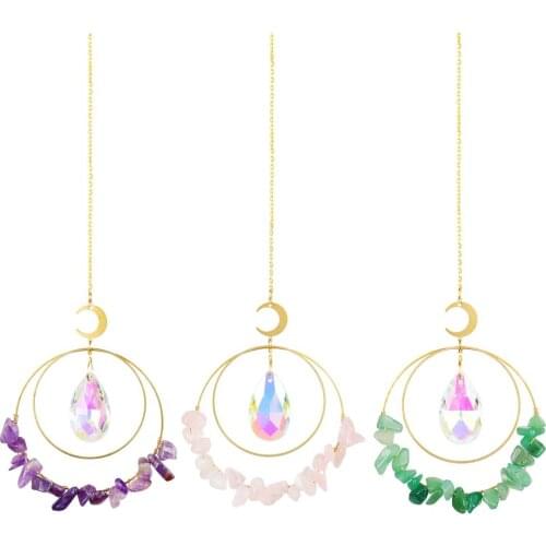 Universal Car Pendant star Moon Hanging Ornaments Automobiles Rearview Mirror Suspension Decoration Accessories Wind Chimes Gift