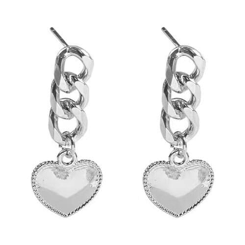 POTCET Womens Love Chain Stud Earrings Geometric Fashion Retro Hip Hop Personality Party Jewelry