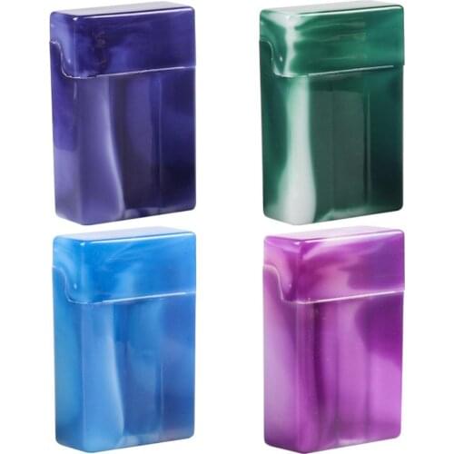 1Pc Cigarette Case With Compartments Portable Plastic Cigarette Case Box Cigarette Storage Box Holder Random Color
