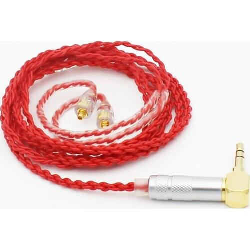 100% Newest FENGRU DIY 1.2M Single crystal copper 3.5mm Plug MMCX cable Upgrade cable For Shure pin series (535/215 etc.)