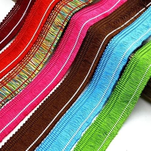 2 yards 20mm Lace Trim Sewing Ribbon Tassel Fringe Ethnic Latin Dress Stage Garment Curtain Decorative Diy