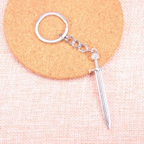 20pcs 66*15mm sword cat Pendants DIY Men Car Key Chain Ring Holder Keyring Souvenir Jewelry Gift