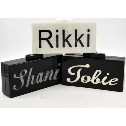 2015 New Designer Clutch Famous Brand Women Clutch sequin acrylic purse custom name Causal Box Handmade Fashion Acrylic Clutch