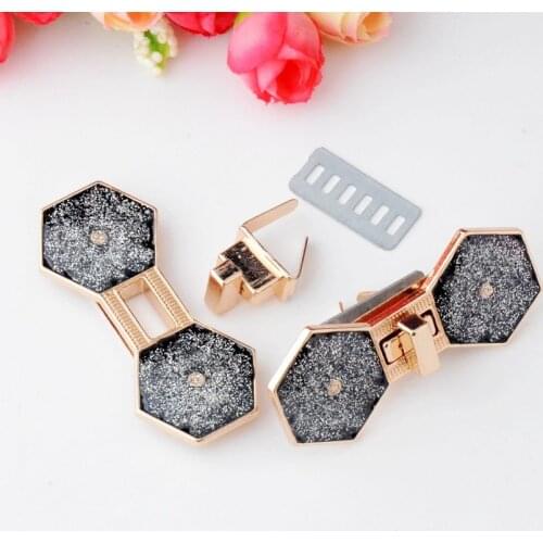 Free Shipping-4 Sets Purse Twist Turn Lock Golden Metal Hook Box Latches Clasp Bag Lock Trunk Purse Lock 26x17mm J2975