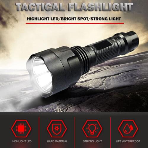Free Shipping to Russia R2 Flashlight Tactical Torch Mini Outdoor Waterproof Rechargeable Cycling Lamp with Lotus Attack Head