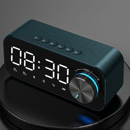 Wireless Speaker FM Radio LED Alarm Clock Subwoofer Music Player Desktop Clock Speaker Night Light Support TF Card