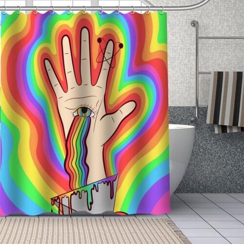 Eye Art Color Shower Curtains Waterproof Fabric Bathroom Decoration Supply Washable Shower Curtain With Bath And Shower