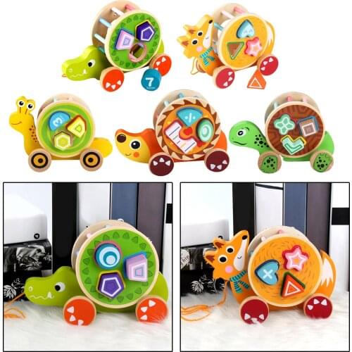 Wooden Trailer Toy For Infant Baby Kids Age 0-3 Years Early Age Educational