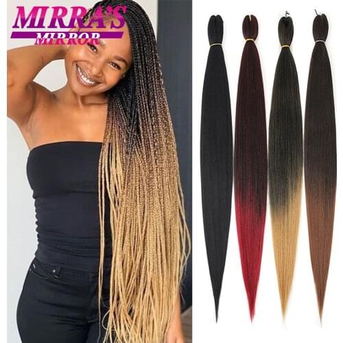 Long Pre Stretched Braiding Hair Extensions Ombre Jumbo Brais YAKI Straight Synthetic Bulk Hair For Afro Crochet Box Braids