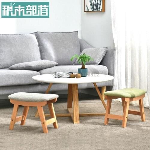Building block tribe household shoe changing stool fashion small bench fabric sofa stool adult foot stool low stool solid wood s