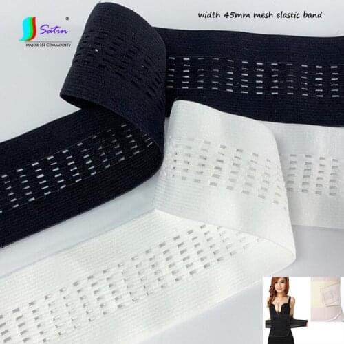 10 Meters Breathable Diy Sew Make Corset Cycling Jersey Width 45mm White Black Soft Mesh Hollow Hole Elastic Band A0573L