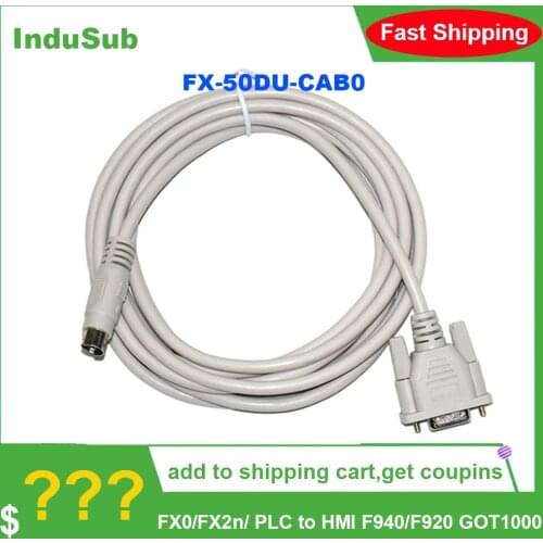 FX-50DU-CAB0 (FX50DUCAB0) Programming Adapter cable for FX0/FX2n/ PLC to HMI F940/F920 GOT1000,FAST DELIVERY 2.5M/5M
