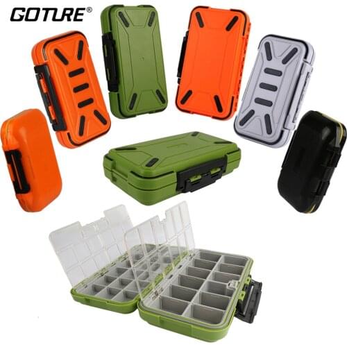 Goture Double Layer Hard Plastic Fishing Box For Baits or Sinkers Lure Fishing Tackle Box Fly / Bass / Carp Fishing Accessories