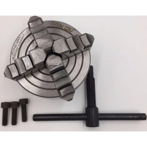 K72 Reversible 80mm Lathe Chuck 4Jaw Independent Chuck 3" Four Jaws 4-M6 for Cutting Work CNC Metalworking Tool Accessory