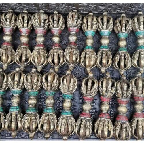 Xiuli 00673 Chinese Copper Bronze Collect Buddhism Dragon Hand Statue Vajra Talismans