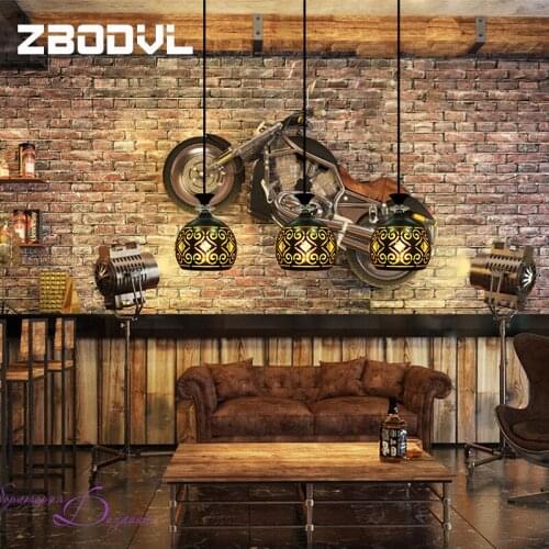 Classical Lron Art Pendant Lamp Nordic Porous Loft E27 Bar/Restaurant/Coffee Shop/Study Iron Black Lampshade Pendant Lights