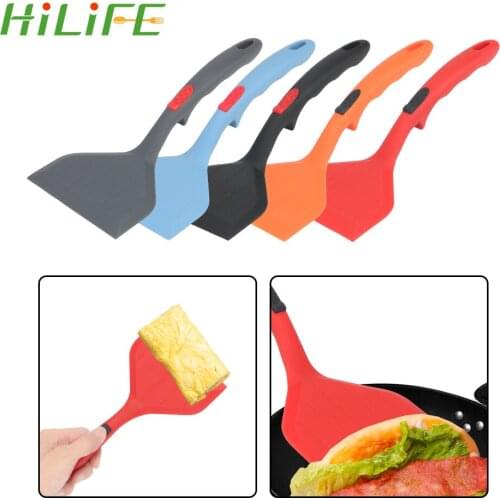 HILIFE Pizza Shovel Beef Egg Scraper Frying Pan Food Lifters Cooking Utensils Non-stick Silicone Turner Kitchen Cooking Tool