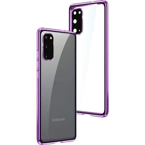 Magnetic Case for Samsung Galaxy S20 S21 S30 Plus S20 S21 S30 Ultra Cover Double Side Tempered Glass + Camera Protection Case