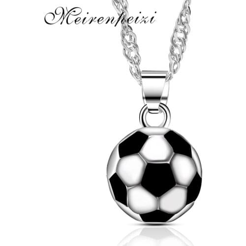 Copper Zircon Necklace Pendant Trend Jewelry Football Player Football Lovers Necklace Party Gift